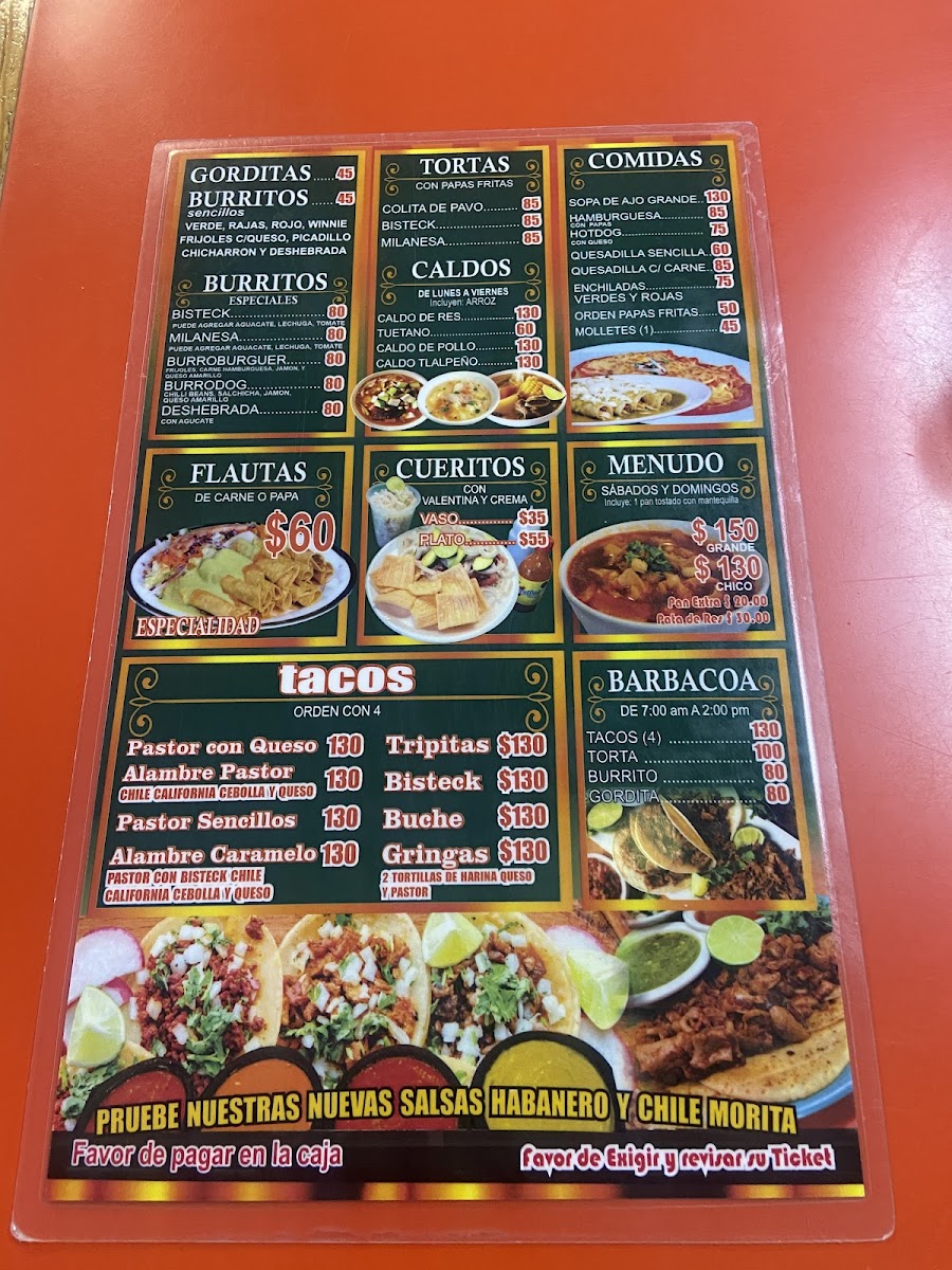 Taquería Paly Menu - Image 2